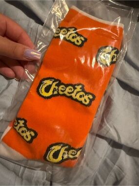 Cheetos Logo Orange Crew Socks (One Size Fits Most) Brand new